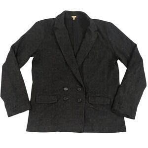 J.Crew Womens 100% Wool Double Breasted Blazer Charcoal Grey Size 12 Office Wear